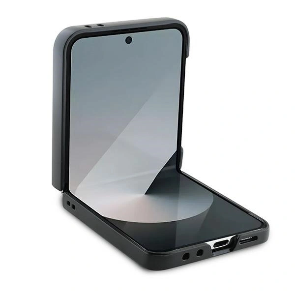 Case Guess GUHCZF64GMGGR Samsung Galaxy Z Flip6 Leather 4G Metal Logo black/black