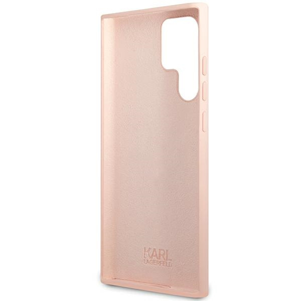 Karl Lagerfeld KLHCS23LSMHCNPP Samsung Galaxy S23 Ultra Silicone Choupette Metal Pin pink