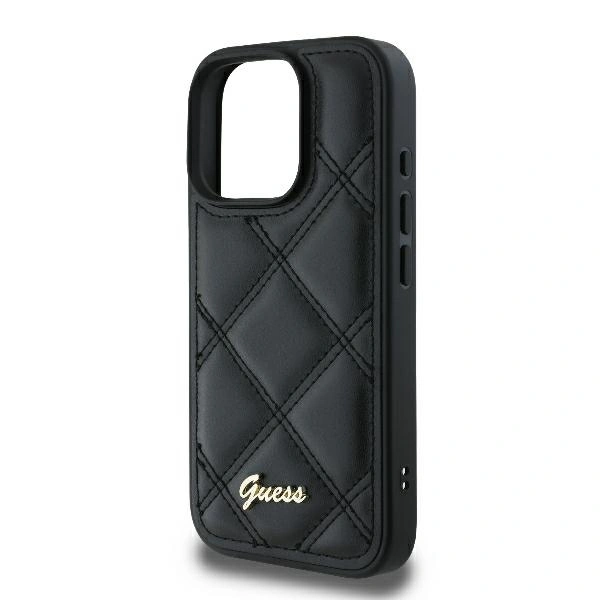 Case Guess GUHCP16LPSQSQSK Apple iPhone 16 Pro hardcase Quilted Metal Logo black