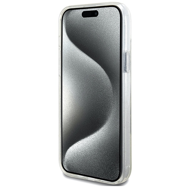 Guess GUHMP15MHRSGSD Apple iPhone 15 Plus / 14 Plus hardcase Ring Stand Script Glitter MagSafe transparent