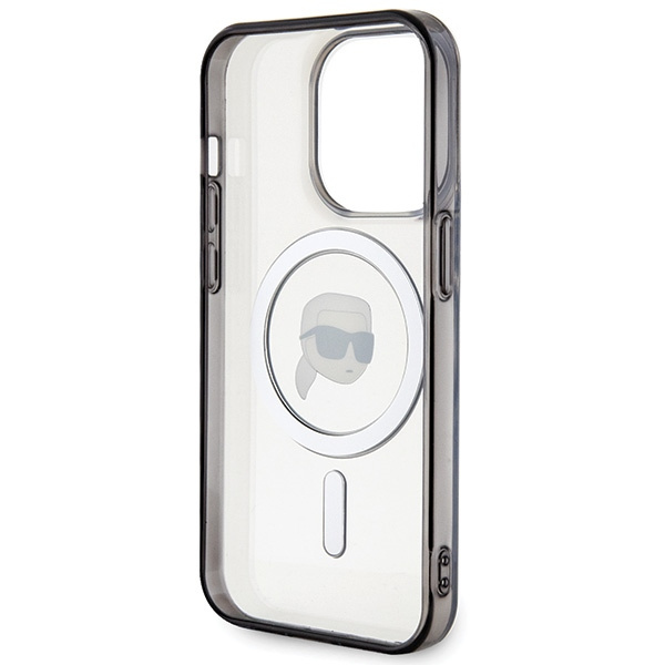 Karl Lagerfeld KLHMP15LHKHNOTK Apple iPhone 15 Pro hardcase IML Karl`s Head MagSafe transparent