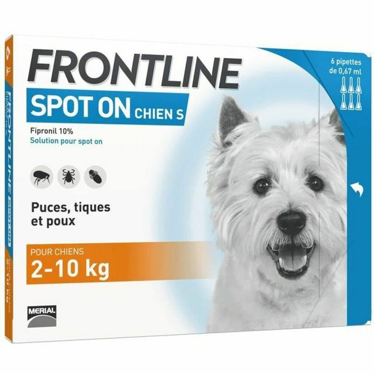 Pipette for Dogs Frontline Spot On 2-10 Kg 6 Units
