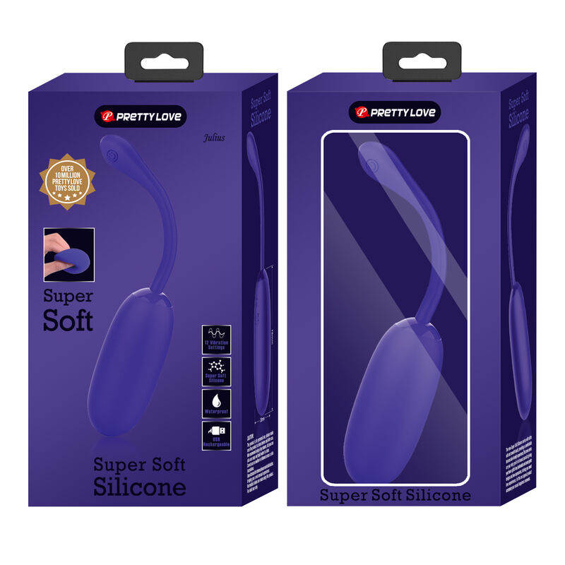 PRETTY LOVE - JULIUS WATERPROOF-RECHARGEABLE VIBRATING EGG PURPLE