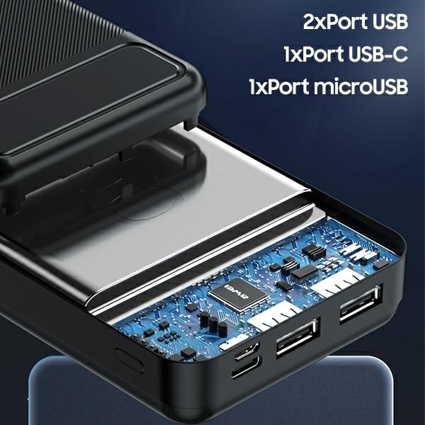 AWEI P6K Powerbank 20000mAh black 2xUSB/PD/microUSB