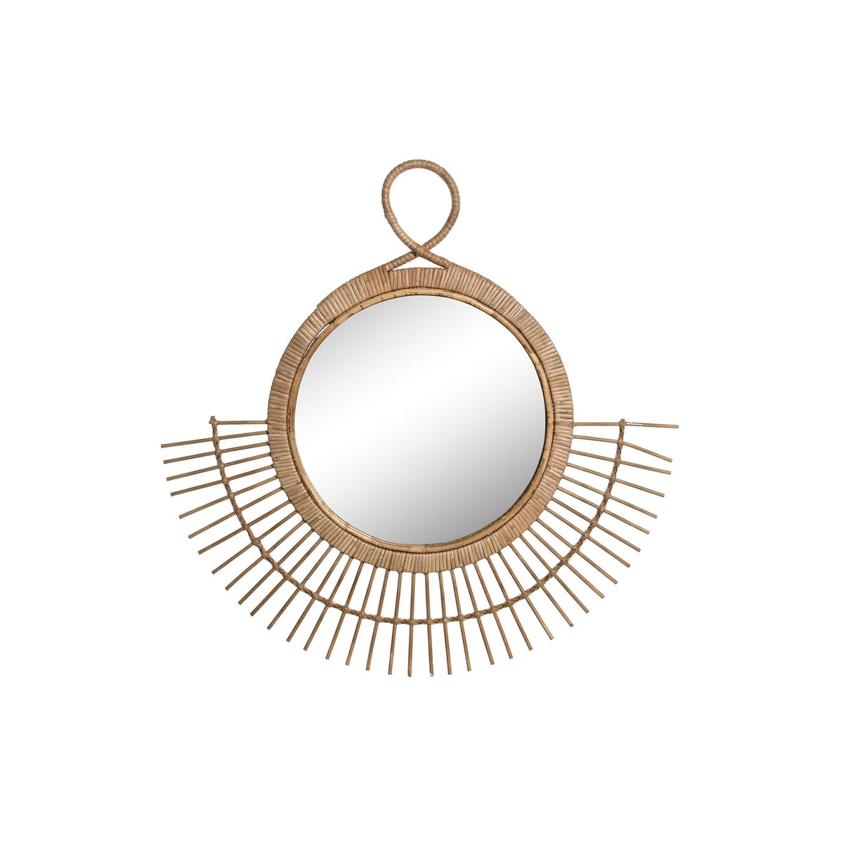 Wandspiegel DKD Home Decor Kristall Braun Rattan (68 x 2 x 68 cm)