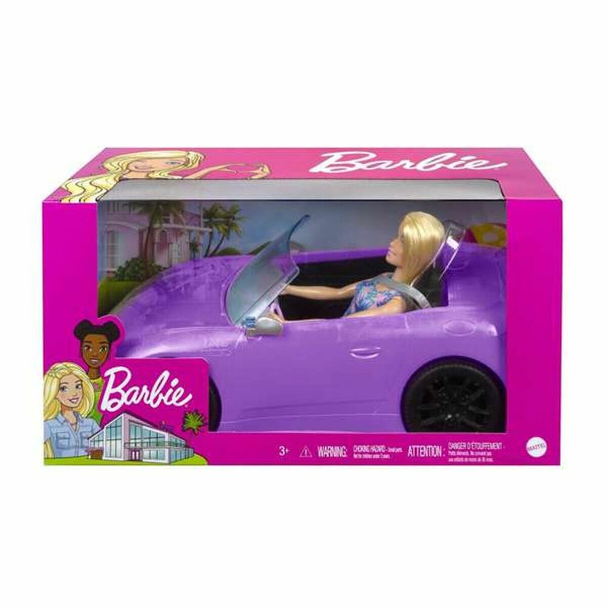 Doll Mattel Barbie And Her Purple Convertible