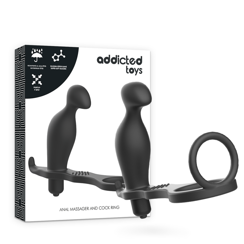 ADDICTED TOYS ANAL PLUG WITH BLACK SILICONE RING 12 CM