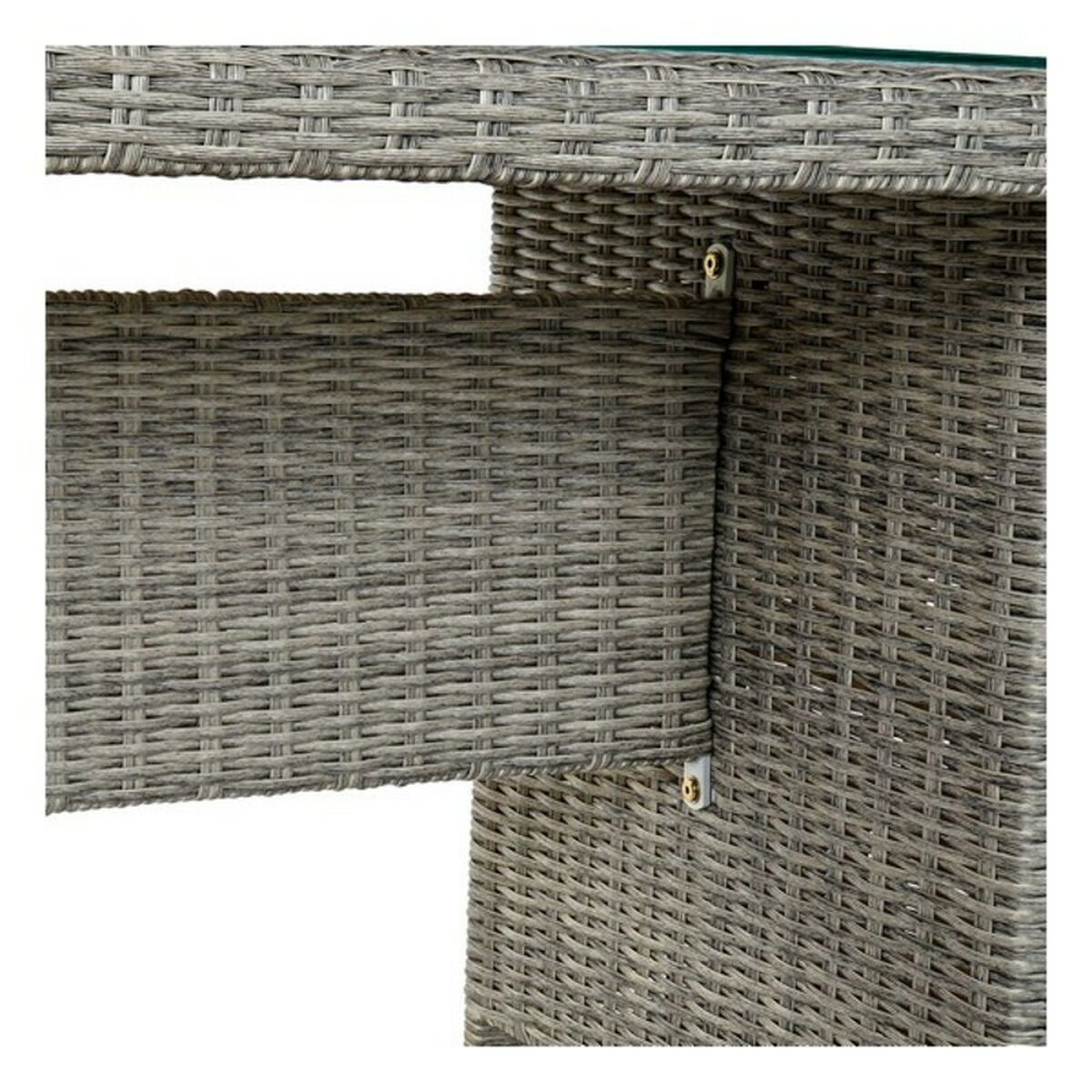 Zestaw Kanapowy ze Stołem DKD Home Decor MB-166669 Zewnętrzny Szkło Poliester rattan syntetyczny Stal (267 x 204 x 90 cm) (4 pcs