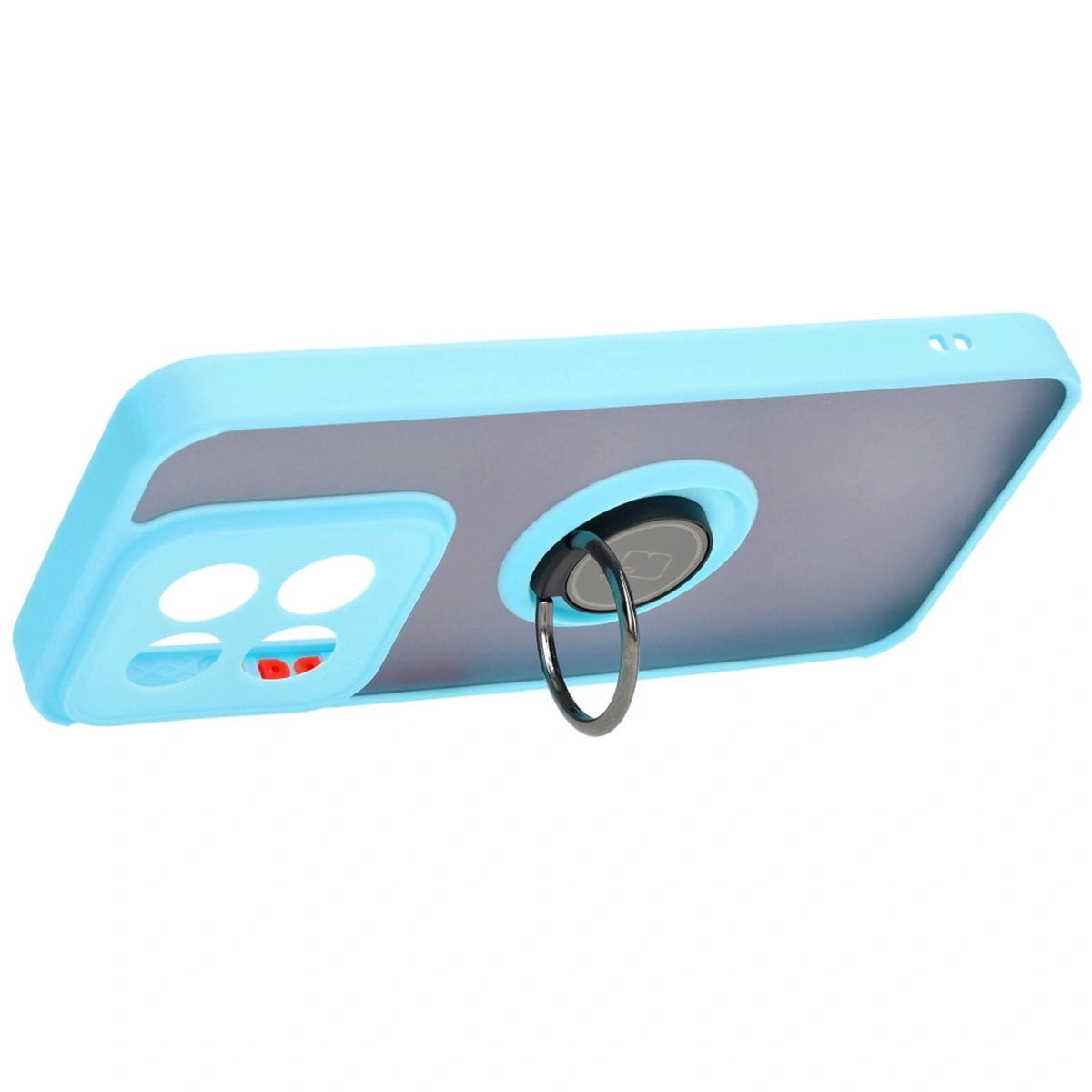 Bizon Case Hybrid Ring Xiaomi 14 smoky with a light blue frame