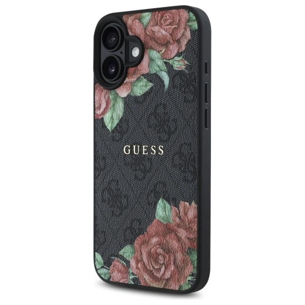 Guess GUHMP16SP4ROPEMCK Apple iPhone 16 hardcase 4G Flowers Print MagSafe black