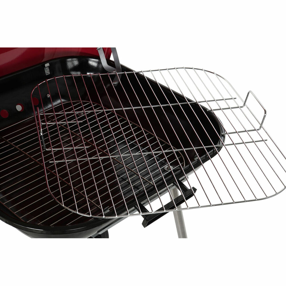 Coal Barbecue with Cover and Wheels DKD Home Decor Red 60 x 57 x 80 cm Steel (60 x 57 x 80 cm)