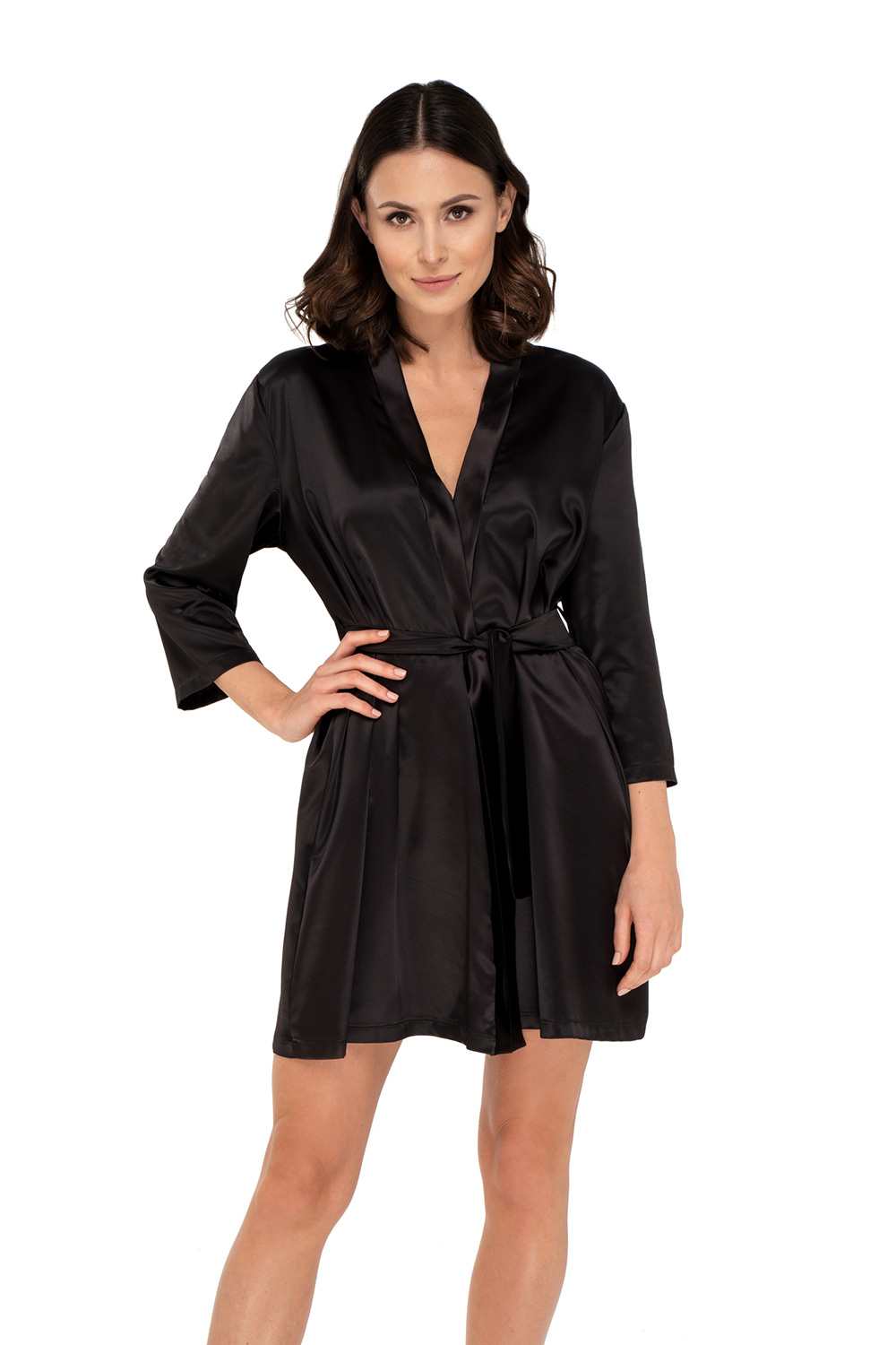 Bathrobe model 157068 Babella black Ladies