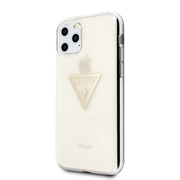 Guess GUHCN58SGTLGO iPhone 11 Pro gold hard case Glitter Triangle