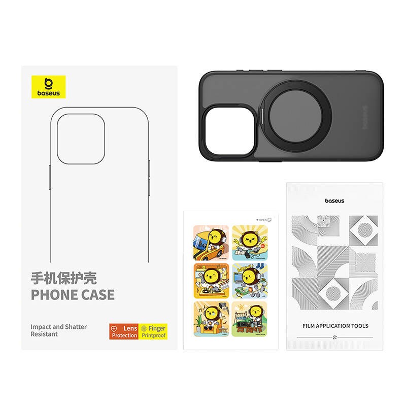 Baseus SkyRing Magnetic + tempered glass Apple iPhone 15 Pro