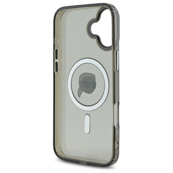 Karl Lagerfeld KLHMP16MHLSKIK Apple iPhone 16 Plus hardcase IML Metal Karl Head MagSafe black