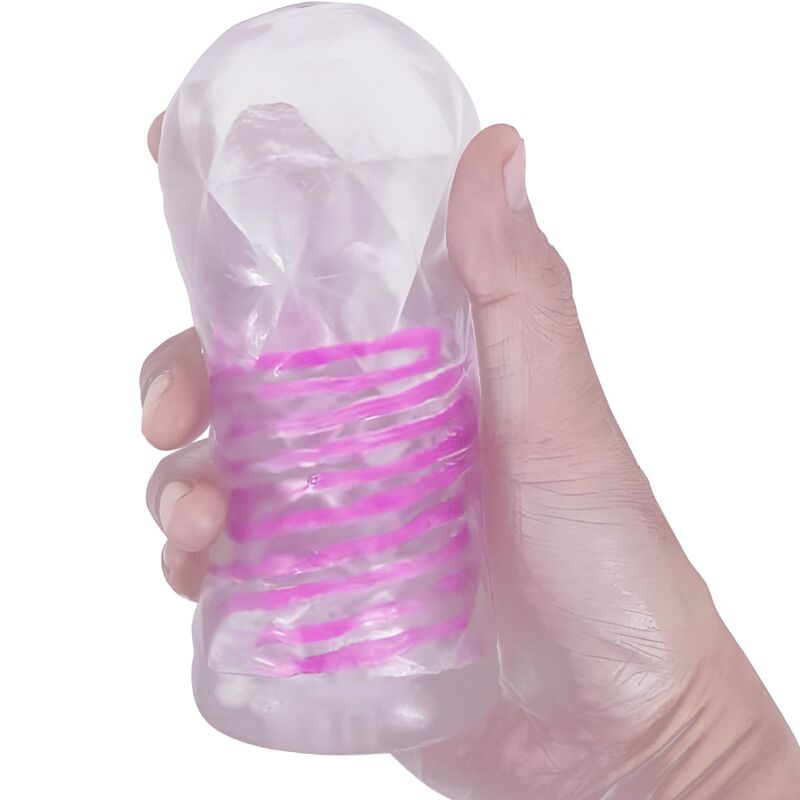 PRETTY LOVE - FANTASY MALE MASTURBATOR WITH INTERNAL SPIRAL AND BALLS TRANSPARENT