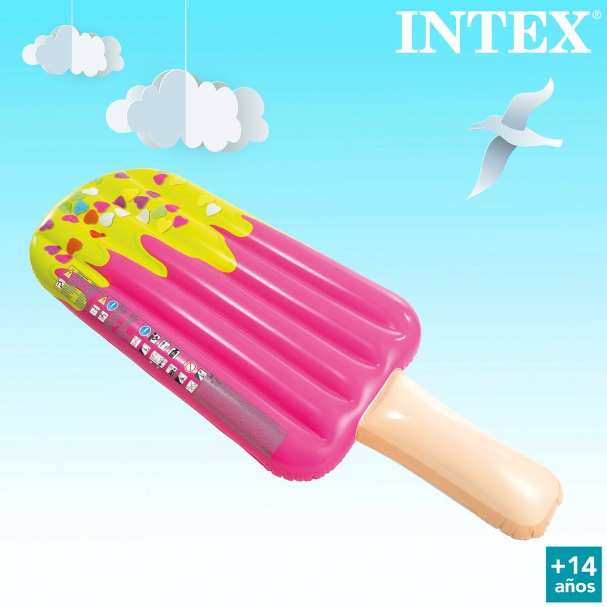 Air mattress Intex Pink Ice cream 76 x 20 x 191 cm (6 Units)