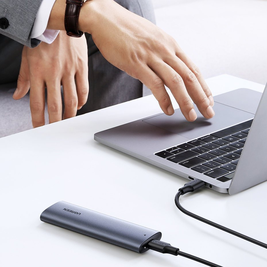 UGREEN CM400 M.2 SSD bay USB 3.2 Gen 2 drive (SuperSpeed USB 10 Gbps) + USB Type C cable 0.5m gray