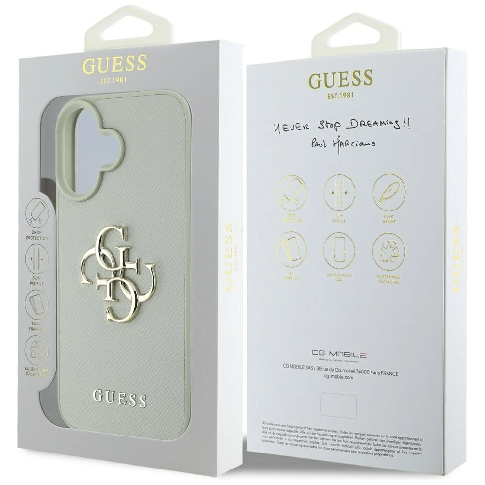 Guess Grained Big 4G Logo Small Classic Logo Apple iPhone 16 green