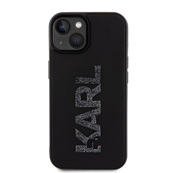Karl Lagerfeld KLHCP15S3DMBKCK Apple iPhone 15 hardcase 3D Rubber Glitter Logo black