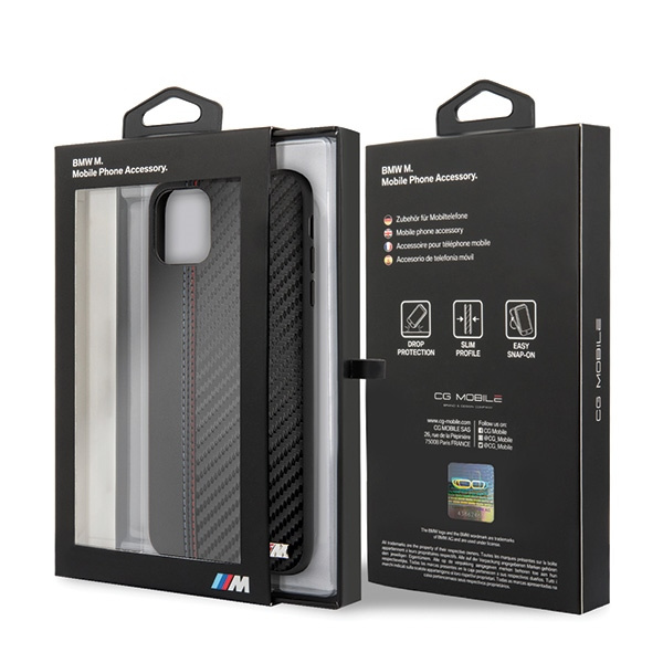 BMW BMHCN65MCARBK Apple iPhone 11 Pro Max black hardcase PU Carbon