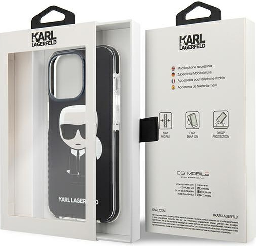 Karl Lagerfeld KLHCP13LTPEIKK Apple iPhone 13 Pro hardcase black Iconik Karl