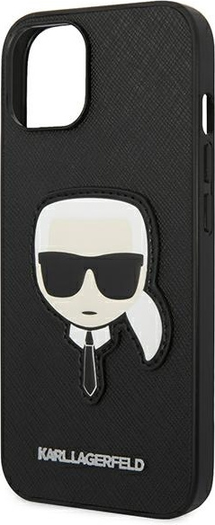 Karl Lagerfeld KLHCP14MSAPKHK Apple iPhone 14 Plus black hardcase Saffiano Karl`s Head Patch
