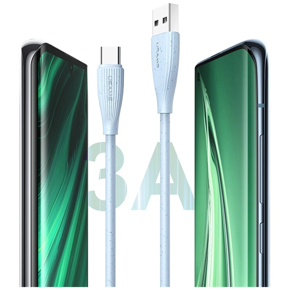 Kabel USB-A / USB-C USAMS Green Series SJ714 18W 3A 1m różowy