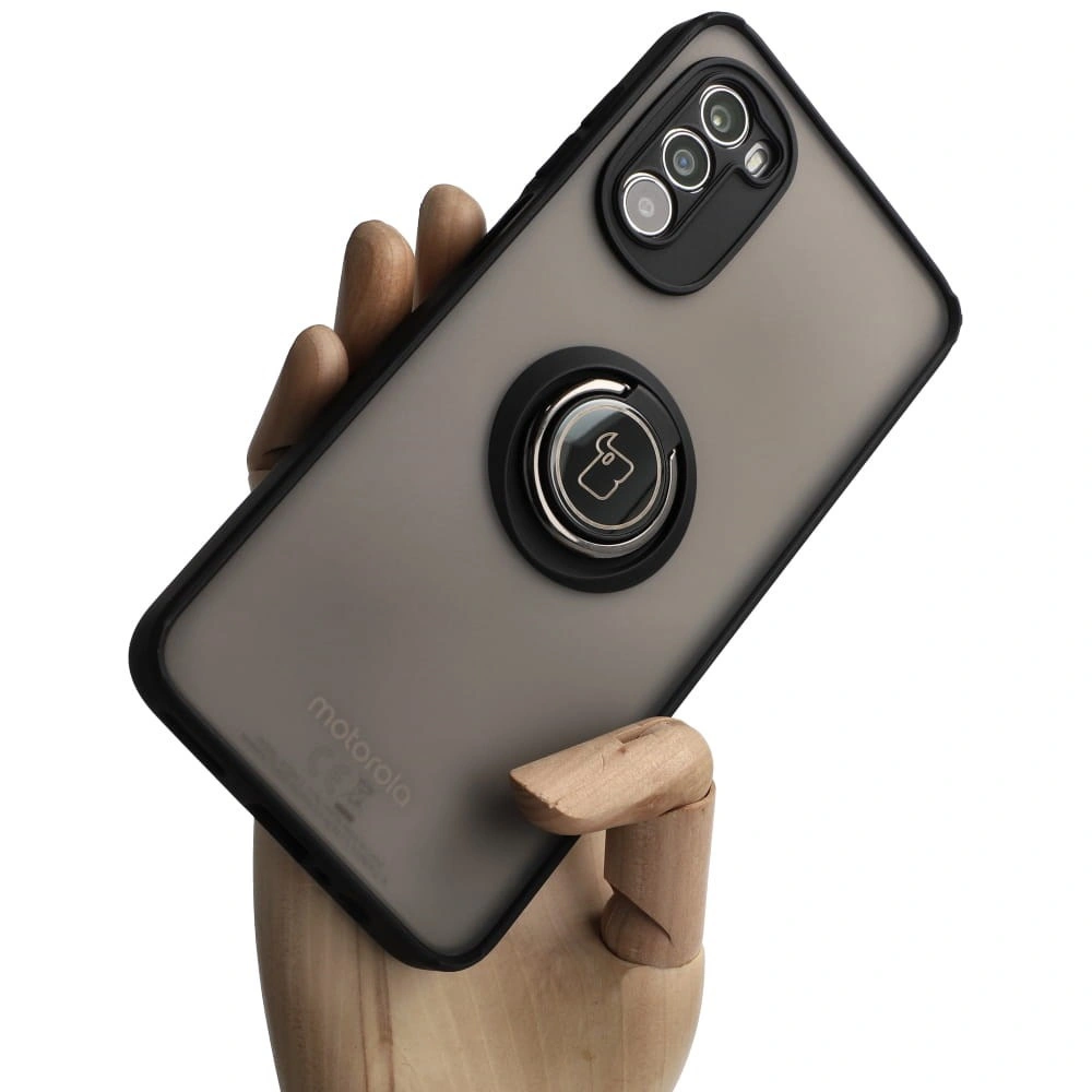 Bizon Case Hybrid Ring Motorola Moto G52 / G82 smoky with a black frame