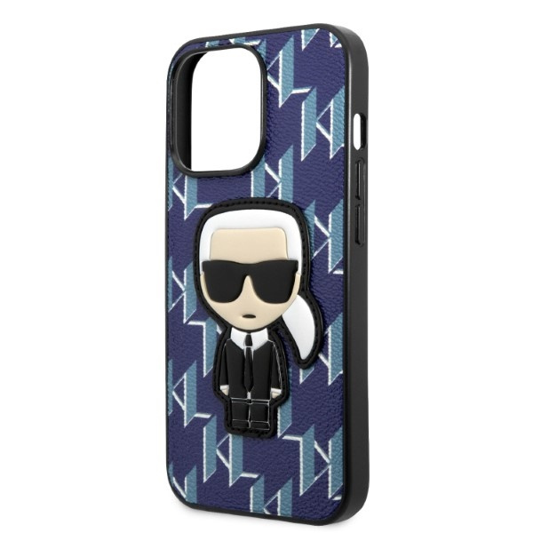Karl Lagerfeld KLHCP13XPMNIKBL Apple iPhone 13 Pro Max hardcase blue Monogram Ikonik Patch