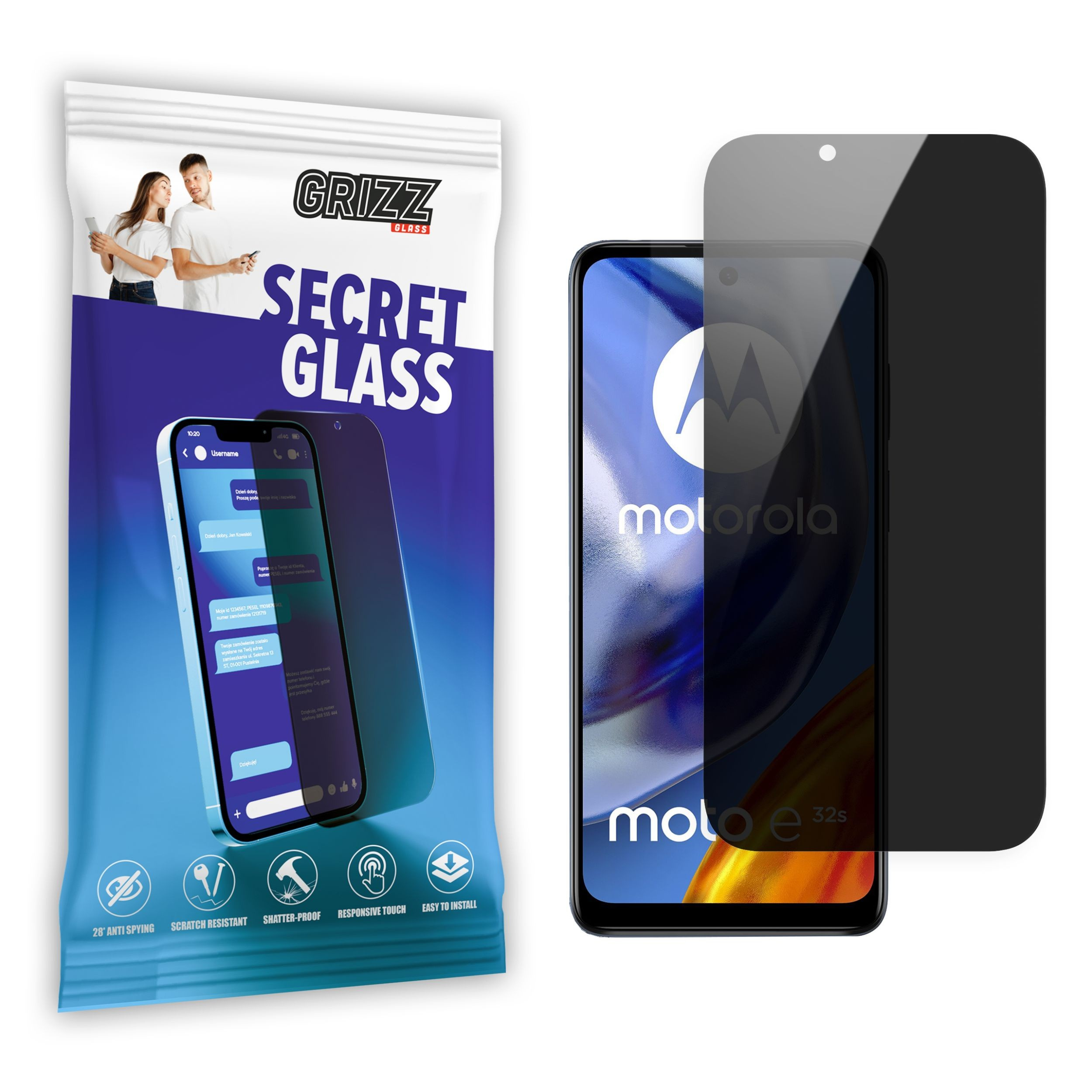 GrizzGlass SecretGlass Motorola Moto E32s