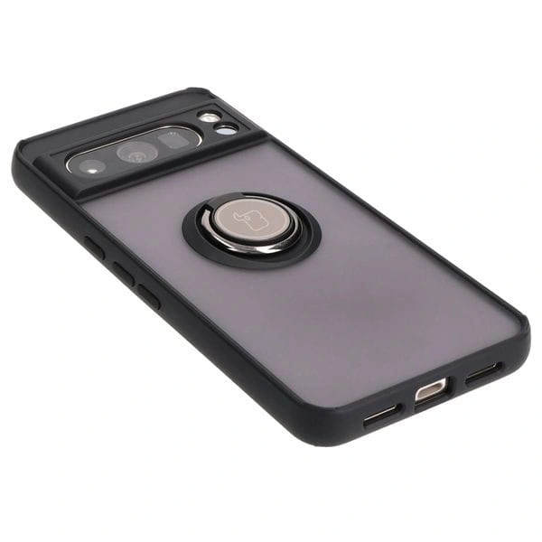 Bizon Case Hybrid Ring Google Pixel 8 Pro smoky with a black frame