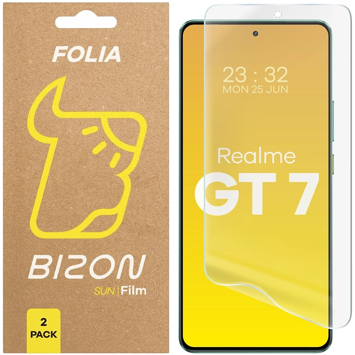 Folia matowa Bizon Glass Film Sun do Realme GT 7 [2 PACK]