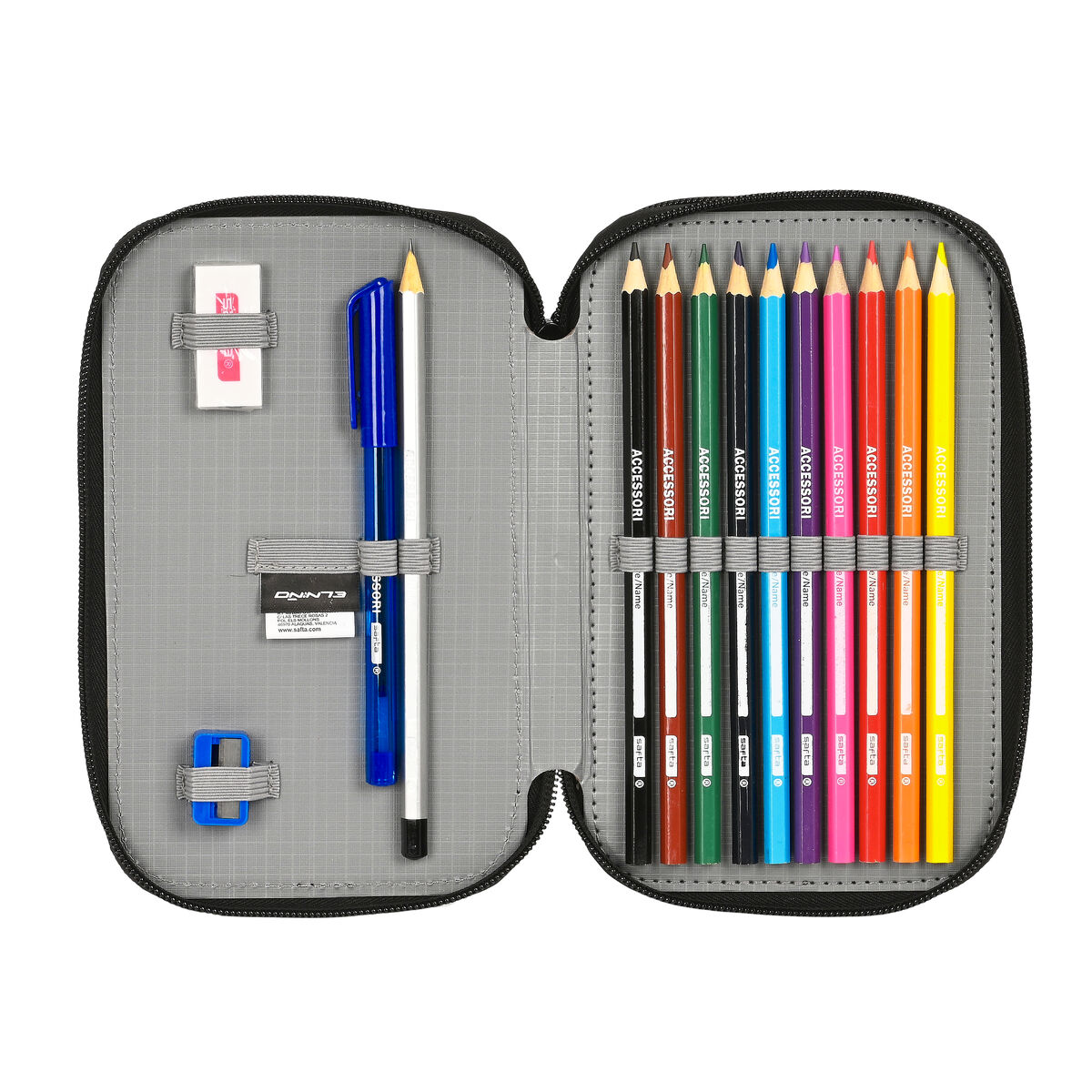 School Case with Accessories El Niño Green bali Black (12.5 x 19.5 x 4 cm) (28 pcs)