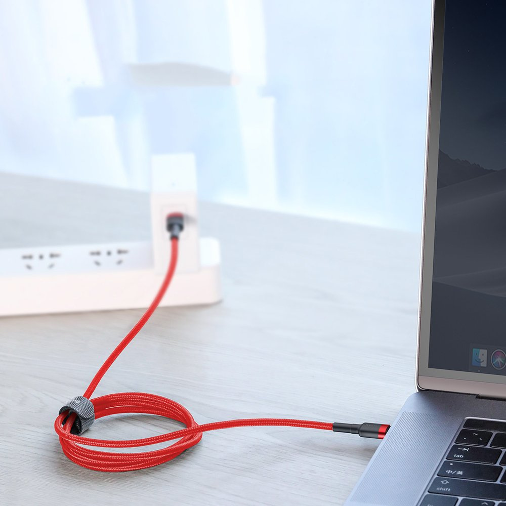 Baseus Cafule USB-C/USB-C Cable PD 2.0 60W 20V 3A QC 3.0 2M black-red
