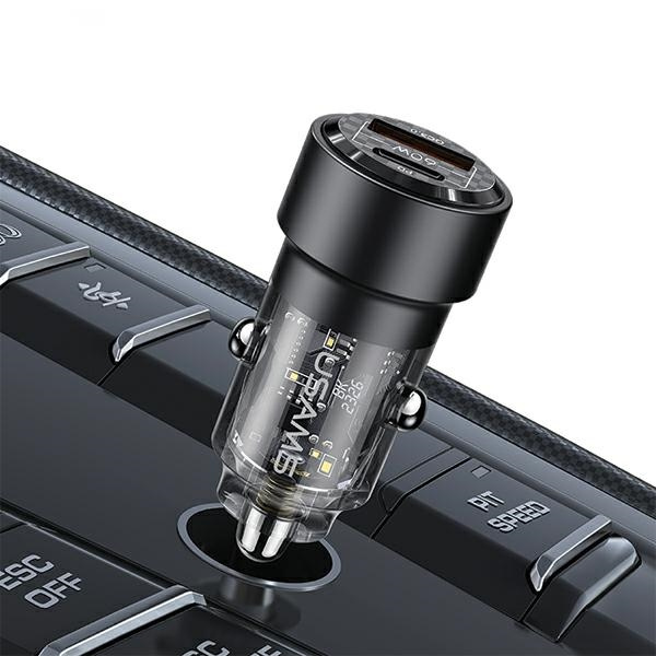 USAMS C39 car charger USB-A, USB-C 60W black
