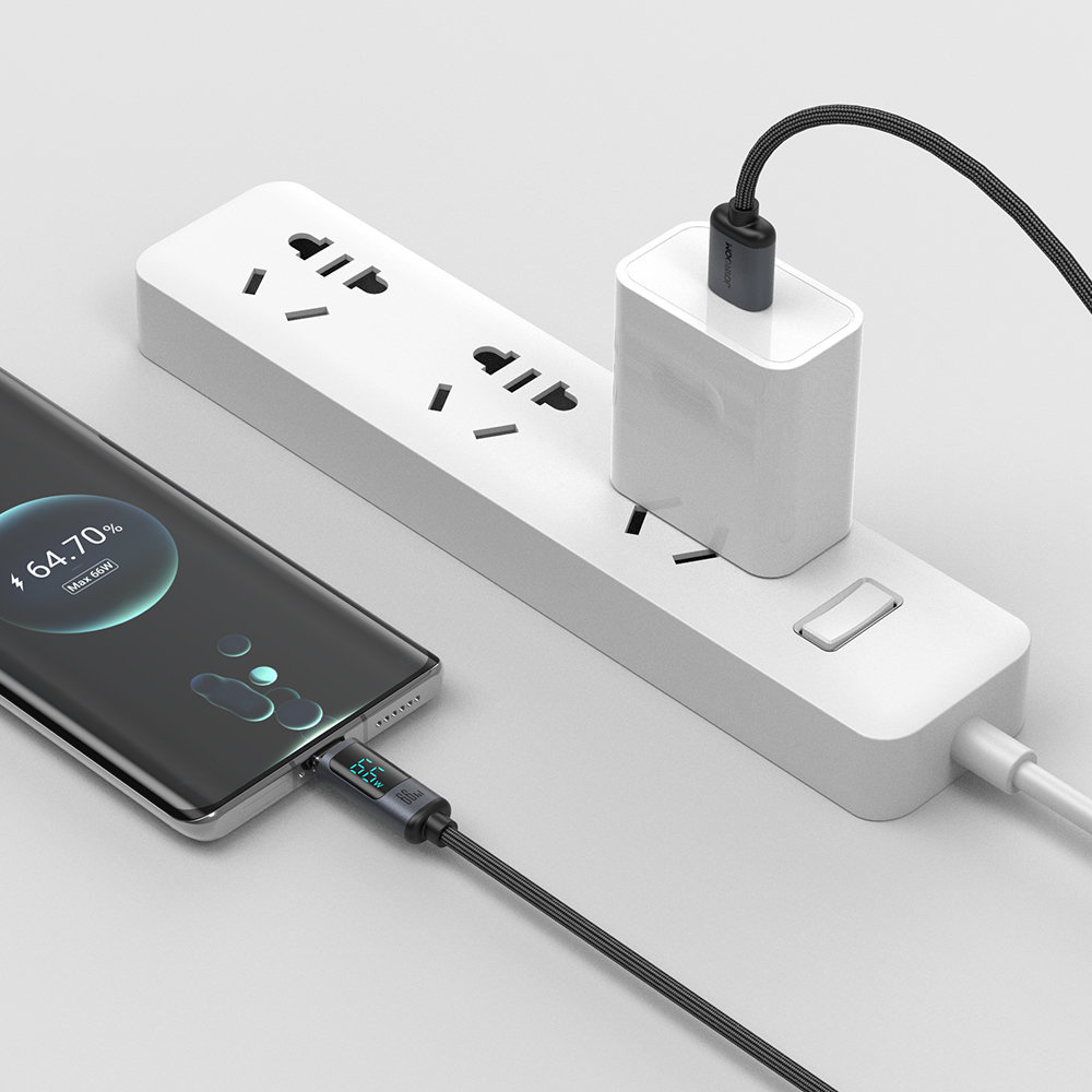 Joyroom S-AC066A16 USB-C/USB-A Cable 66W 1.2m LED display black