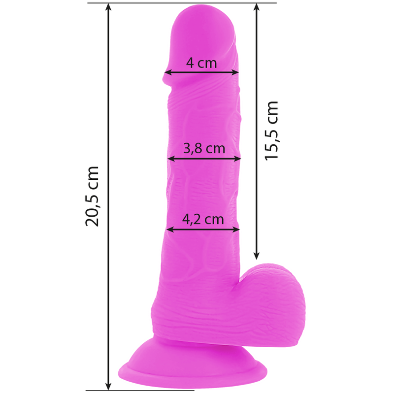 DIVERSIA - FLEXIBLE VIBRATING DILDO 20.5 CM - PURPLE