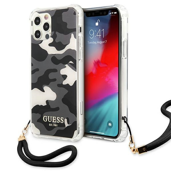 Guess GUHCP12MKSARBK Apple iPhone 12/12 Pro black hardcase Camo Collection