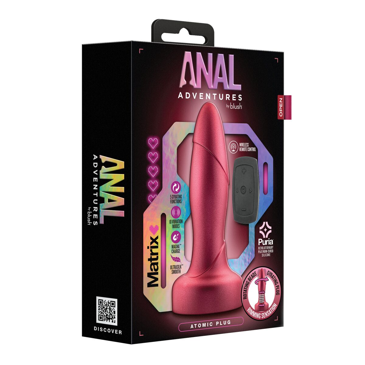 Cassini Anal Vibrator Black Blush ADVENTURES MATRIX ATOMIC Red