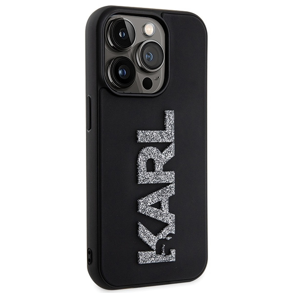 Karl Lagerfeld KLHCP15L3DMBKCK Apple iPhone 15 Pro hardcase 3D Rubber Glitter Logo black