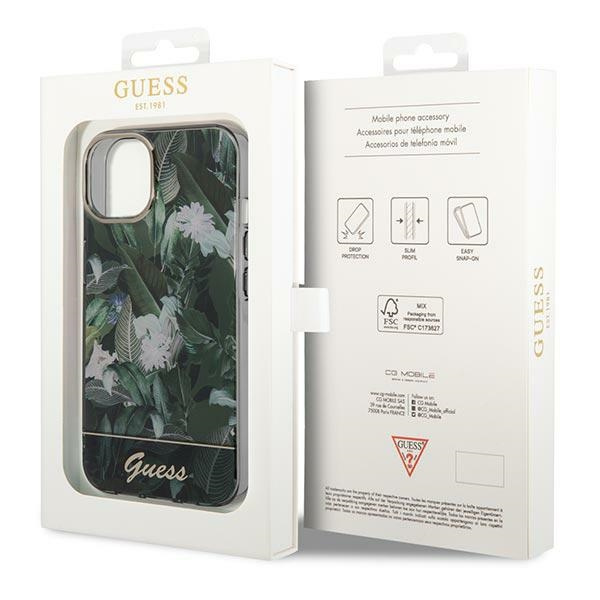 Guess GUHCP14SHGJGHA Apple iPhone 14 green hardcase Jungle Collection