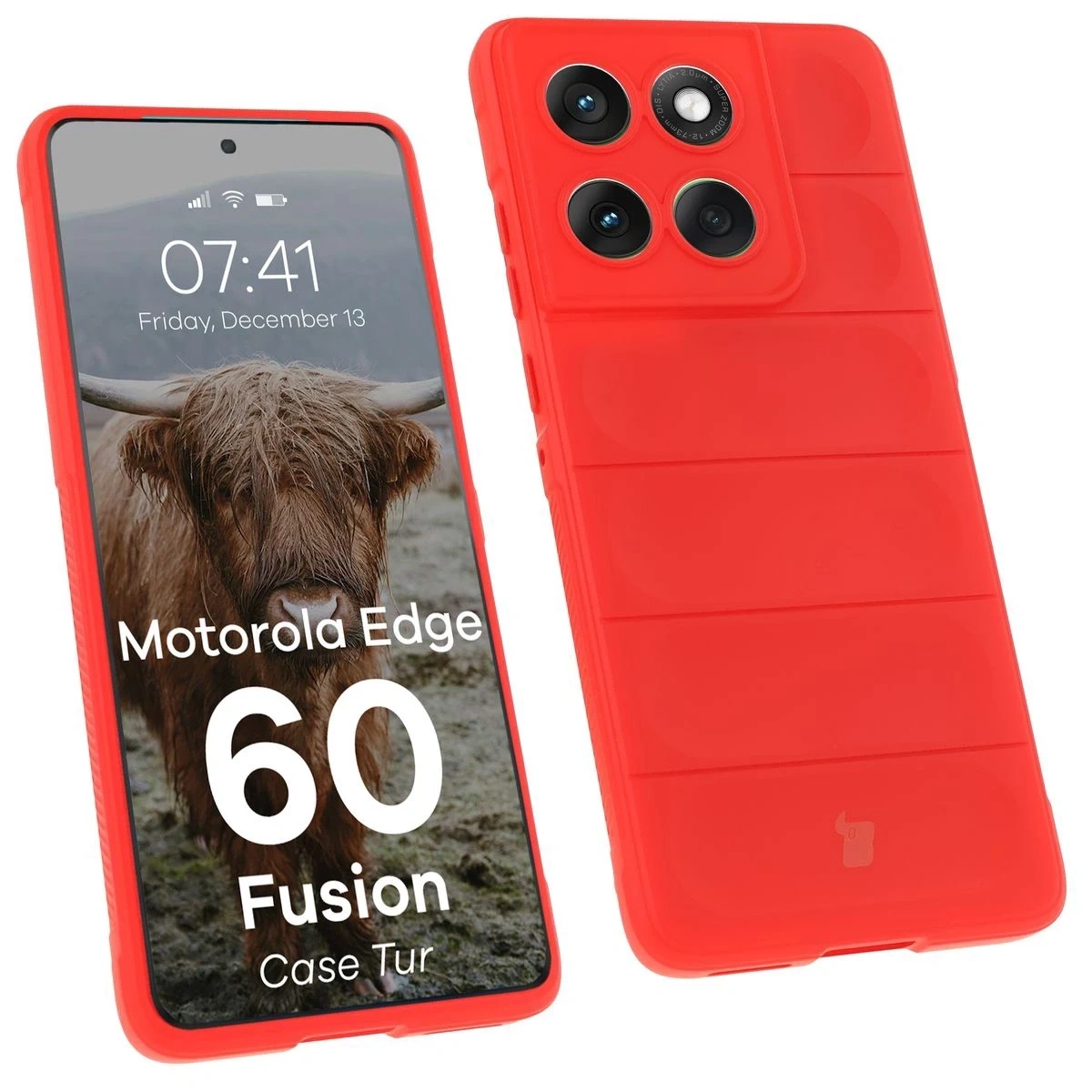 Pancerne etui Bizon Case Tur do Motorola Edge 60 / 60 Fusion czerwone