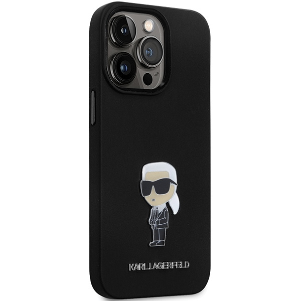 Karl Lagerfeld KLHCP13LSMHKNPK iPhone 13/13 Pro Silicone Ikonik Metal Pin black