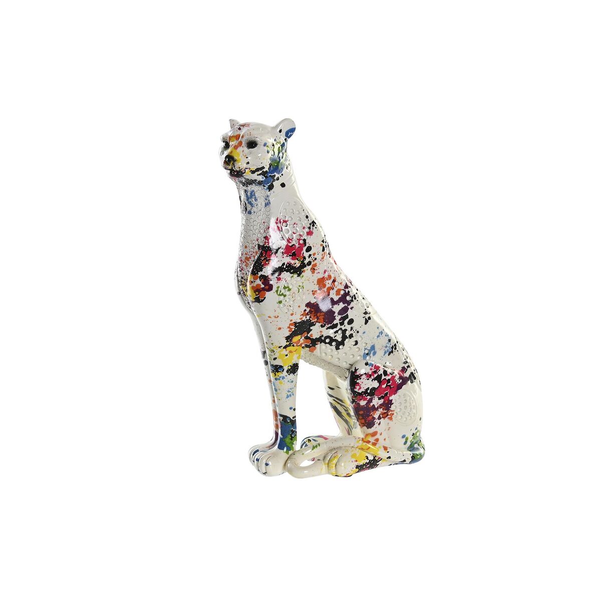 Decorative Figure DKD Home Decor 16 x 8 x 25 cm White Leopard Multicolour Modern
