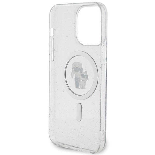 Karl Lagerfeld KLHMP15XHGKCNOT Apple iPhone 15 Pro Max hardcase Karl&Choupette Glitter MagSafe transparent