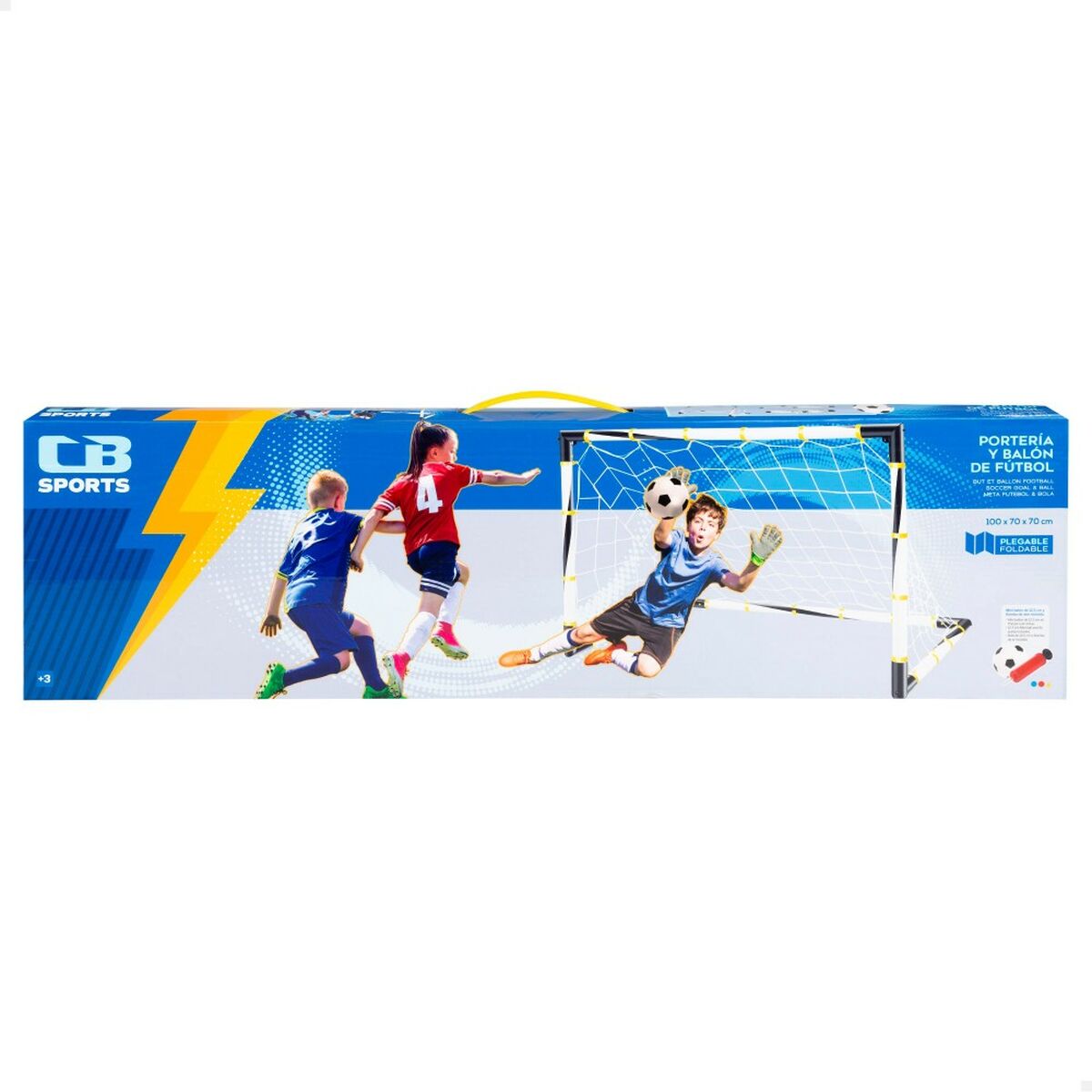 Football Goal Colorbaby Foldable 100 x 70 x 70 cm (2 Units)