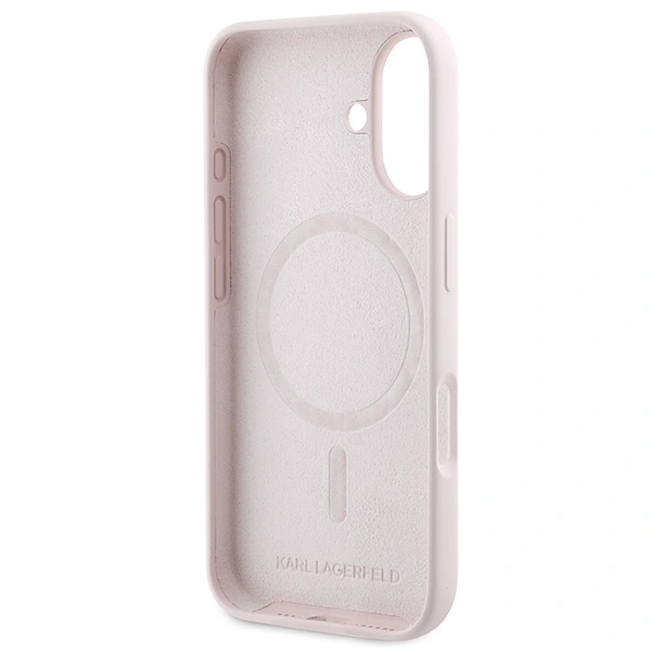 Karl Lagerfeld KLHMP16MSCMKCRHP Apple iPhone 16 Plus hardcase Silicone Karl&Choupette Ring MagSafe pink