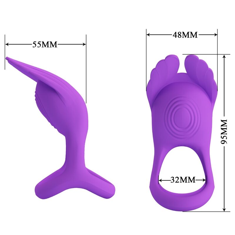 PRETTY LOVE - VIBRANT PENIS RING 7 VIBRATIONS PURPLE SILICONE