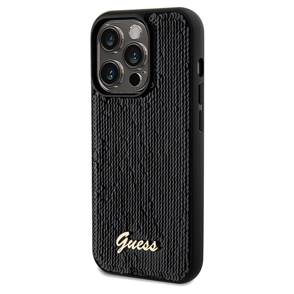 Guess GUHCP14LPSFDGSK Apple iPhone 14 Pro hardcase Sequin Script Metal black